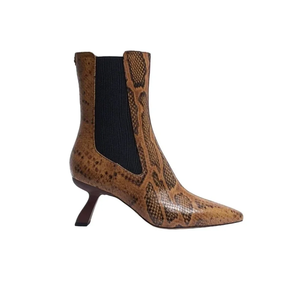 NEW Sam Edelman Women’s Size 6.5 Snake Leather Sammie Two Tone Booties